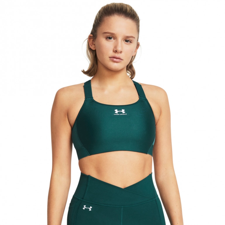 Biustonosz treningowy Under Armour UA HeatGear High - zielony