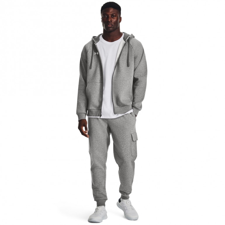Męska bluza dresowa rozpinana z kapturem Under Armour UA Rival Fleece FZ Hoodie - szara