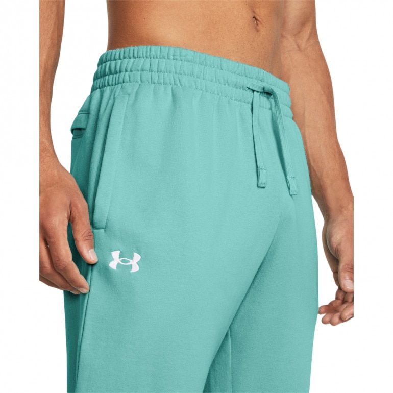 Męskie spodnie dresowe Under Armour UA Rival Fleece Joggers - turkusowe