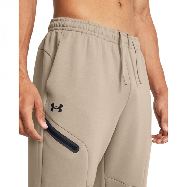 Męskie spodnie dresowe Under Armour UA Unstoppable Flc Joggers - beżowe