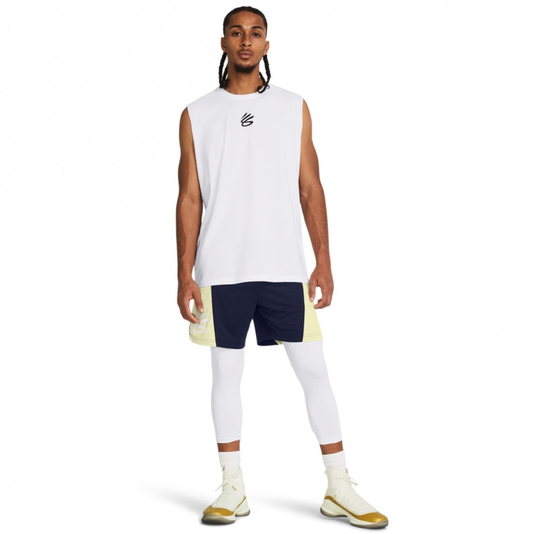 Męskie legginsy treningowe 3/4 Under Armour Curry Brand - białe