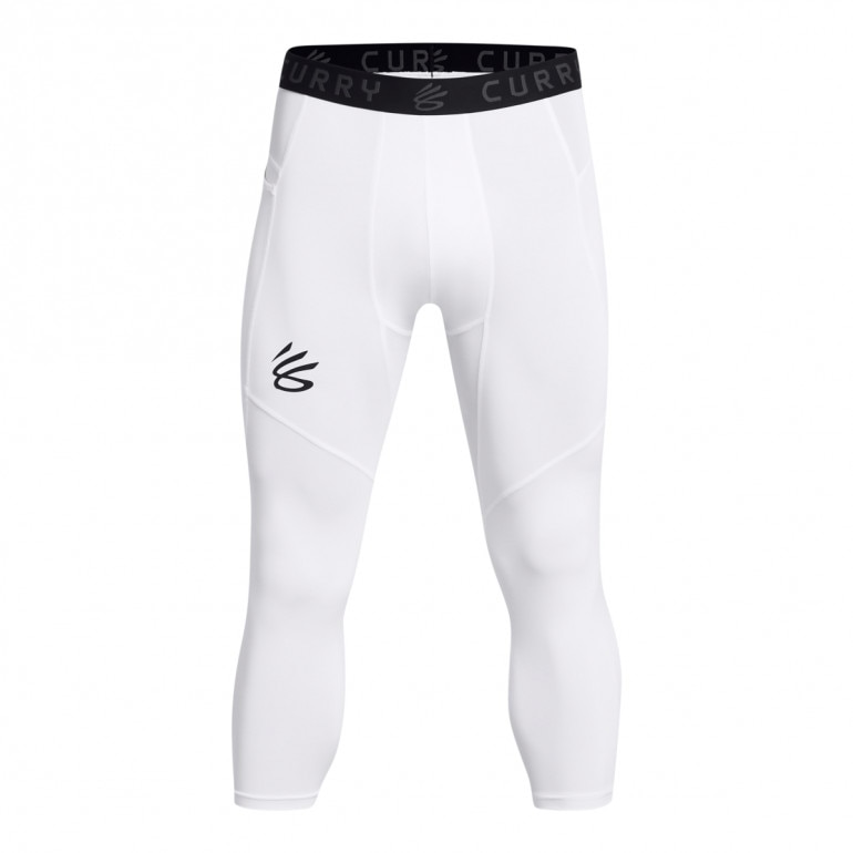 Męskie legginsy treningowe 3/4 Under Armour Curry Brand - białe