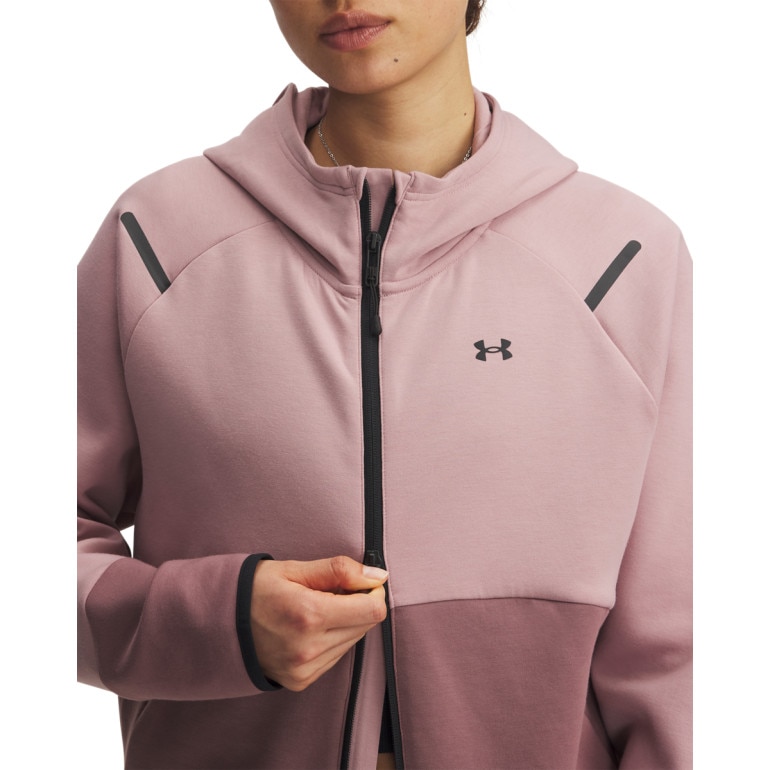 Damska bluza treningowa rozpinana z kapturem Under Armour Unstoppable Fleece FZ - różowa