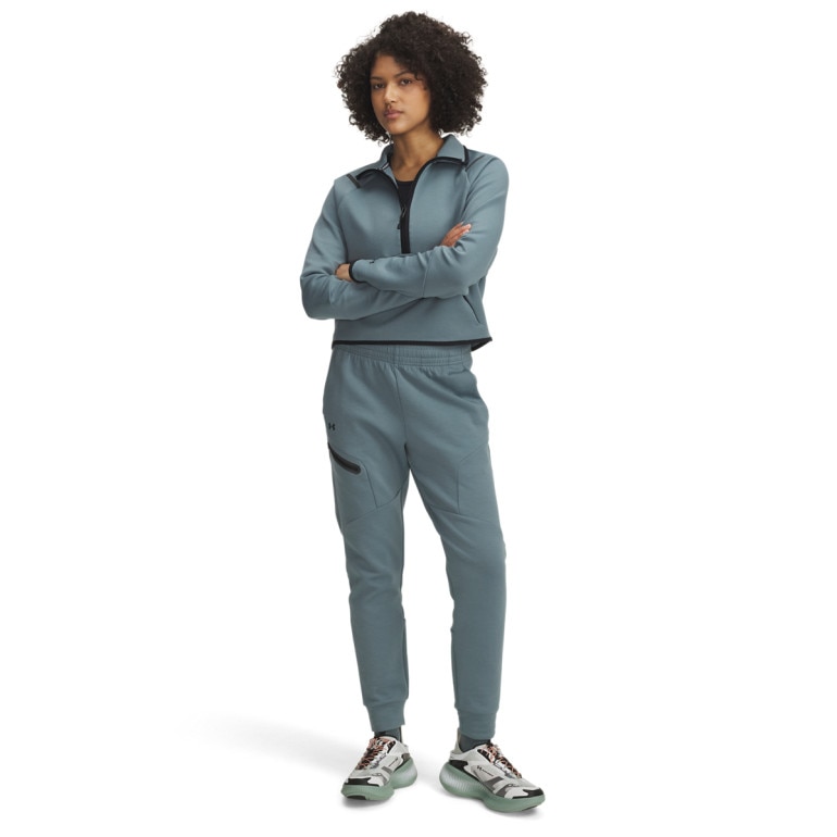 Damskie spodnie treningowe Under Armour Unstoppable Flc Jogger - niebieskie