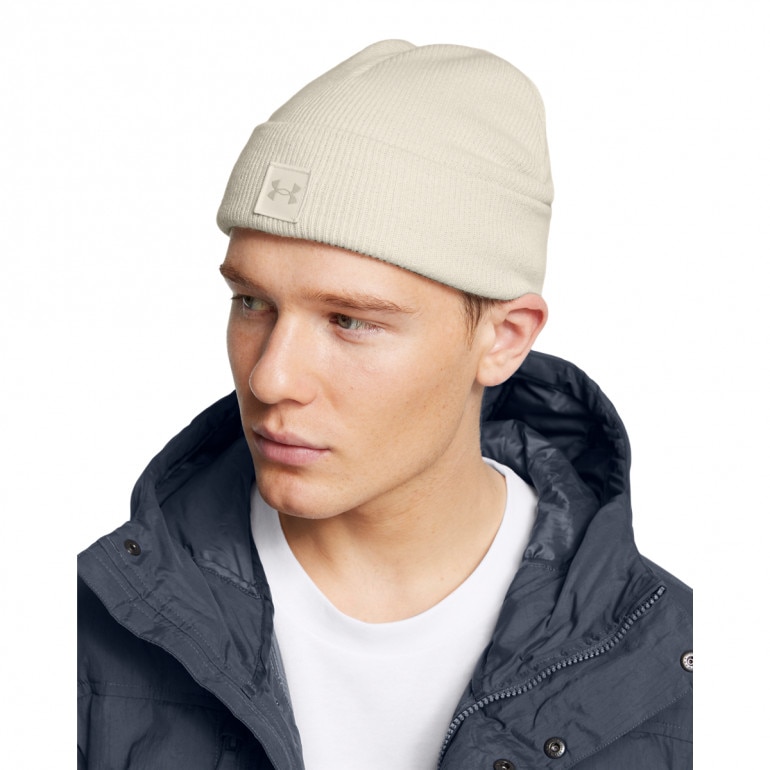 Męska czapka zimowa Under Armour UA Halftime Shallow Cuff - beżowa