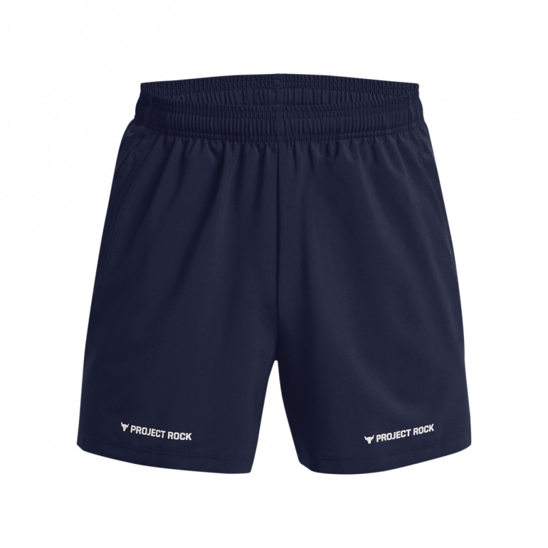 Męskie spodenki treningowe Under Armour Project Rock 5 Woven Short - granatowe