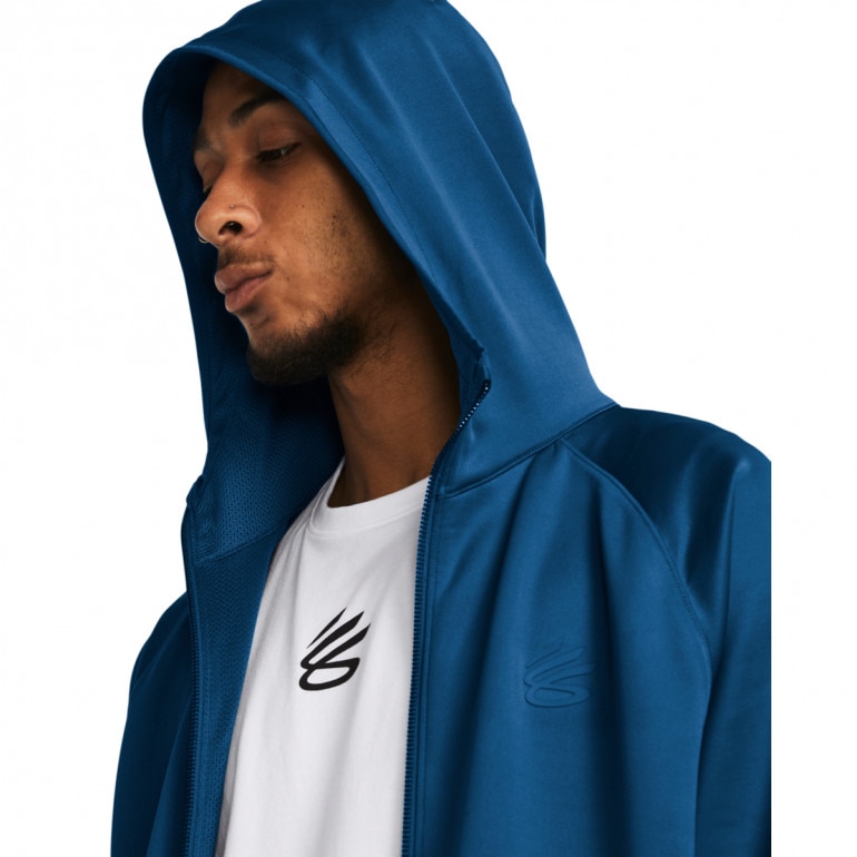Męska bluza treningowa rozpinana z kapturem Under Armour Curry Playable Jacket - niebieska