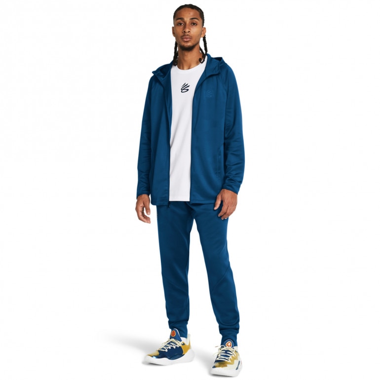 Męska bluza treningowa rozpinana z kapturem Under Armour Curry Playable Jacket - niebieska