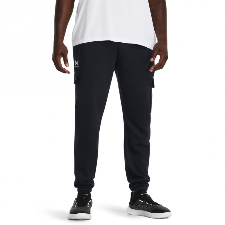 Męskie spodnie dresowe Under Armour UA Icon Fleece Cargo Pant - czarne