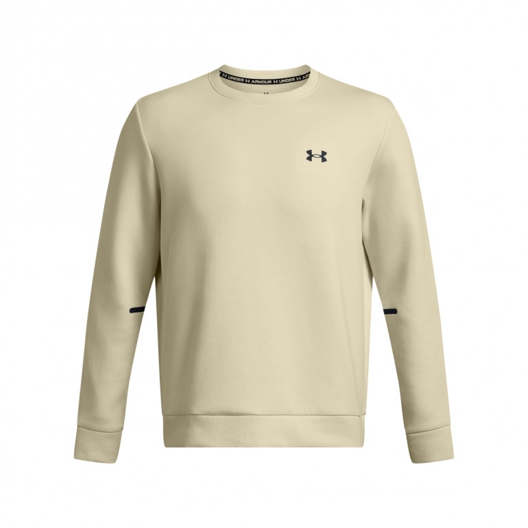 Męska bluza treningowa nierozpinana bez kaptura Under Armour UA Unstoppable Flc Crew - kremowa