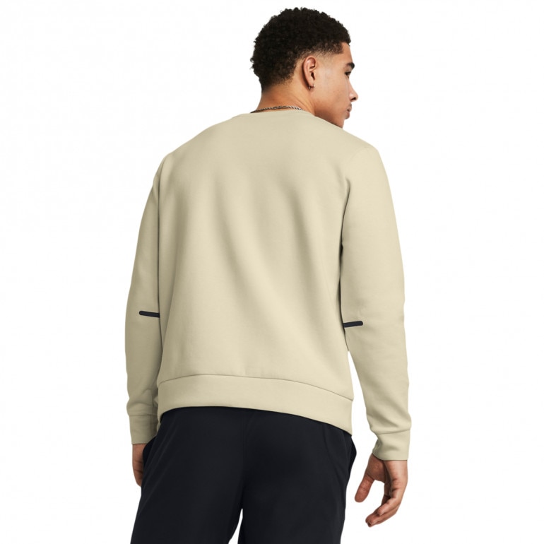 Męska bluza treningowa nierozpinana bez kaptura Under Armour UA Unstoppable Flc Crew - kremowa