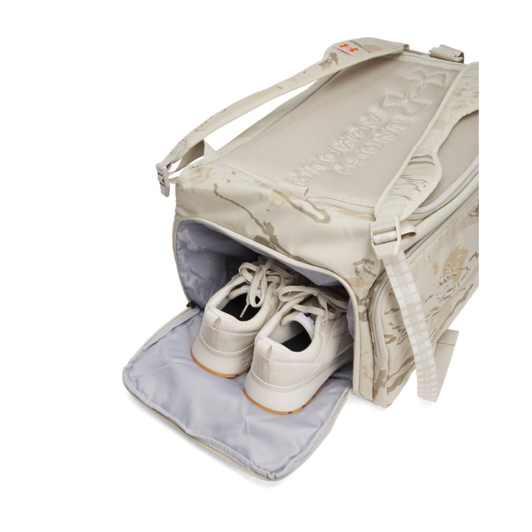 Torba treningowa uniseks Under Armour UA Contain Duo MD BP Duffle - beżowa