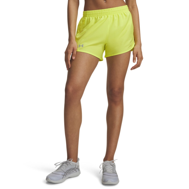 Damskie spodenki do biegania Under Armour UA Fly By 3'' Shorts - żółte
