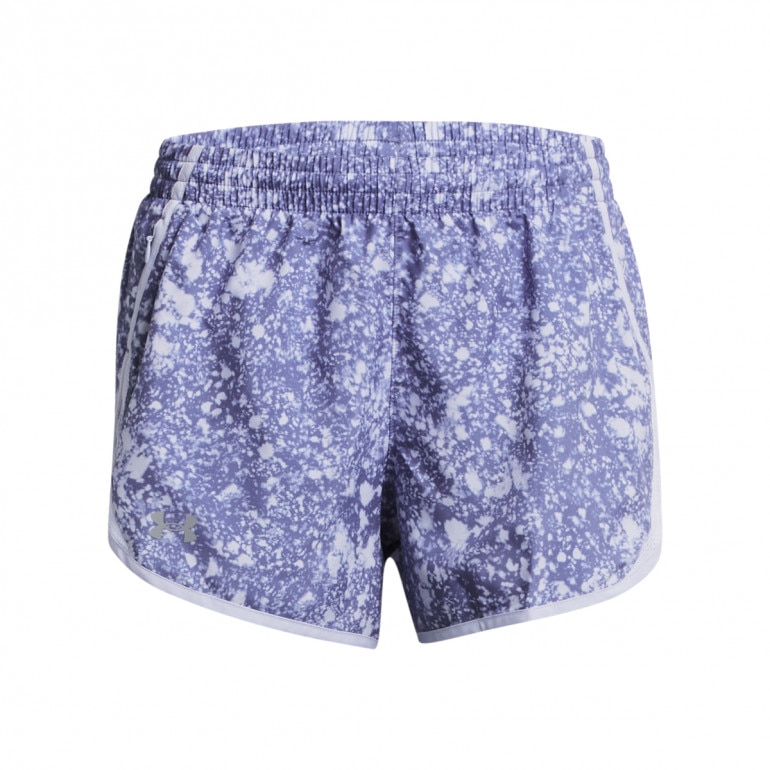 Damskie spodenki do biegania Under Armour UA Fly By 3'' Printed Shorts - fioletowe