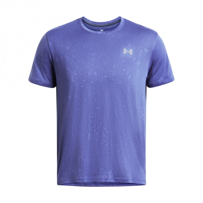 Męska koszulka do biegania Under Armour UA Launch Splatter SS - niebieska