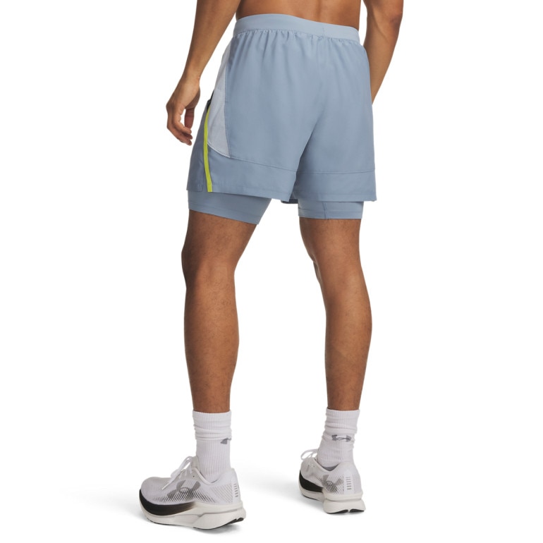 Męskie spodenki do biegania Under Armour UA Launch 5'' 2-in-1 Short - niebieskie
