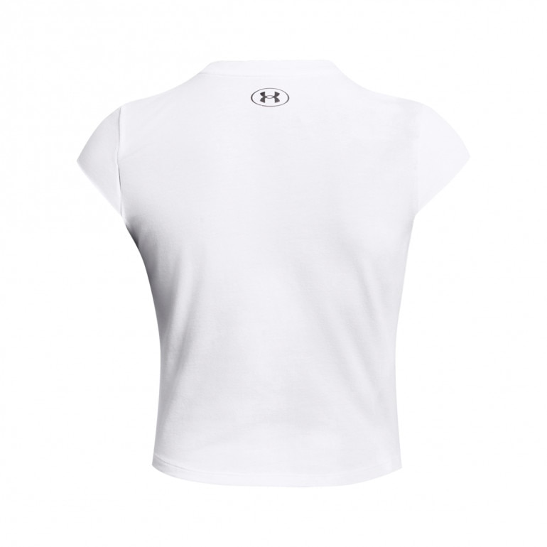 Damska koszulka treningowa Under Armour Project Rock Underground Cap Sly T - biała 