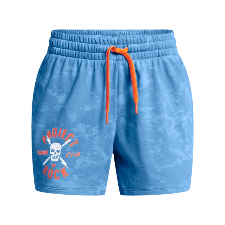 Damskie spodenki treningowe Under Armour Project Rock Underground Terry Shorts - niebieskie