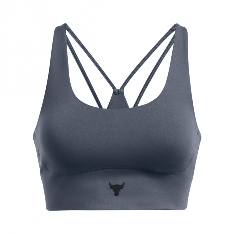 Damski biustonosz treningowy Under Armour Project Rock Let's Go Grind Sportlette - szary