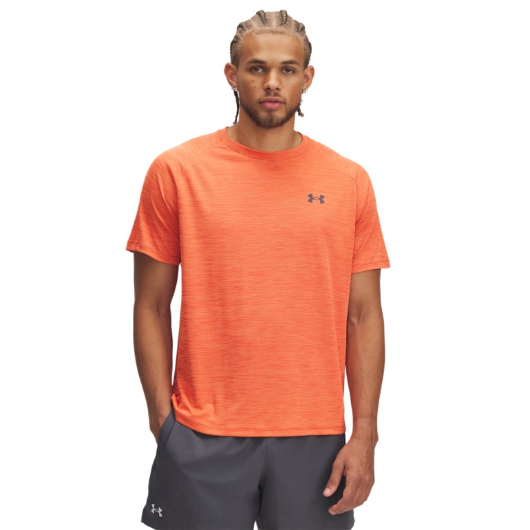 Męska koszulka treningowa Under Armour UA Tech Textured SS - pomarańczowa