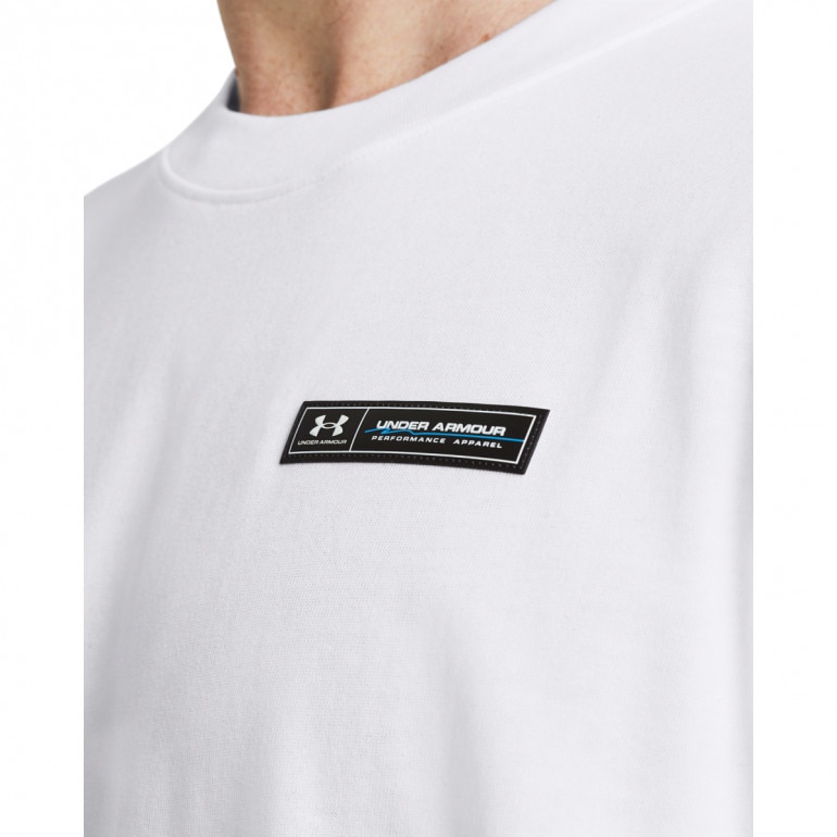Męski t-shirt z nadrukiem Under Armour UA HW Armour Label SS - biały