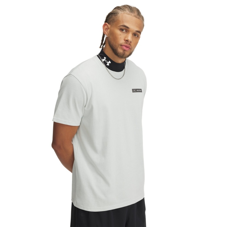 Męski t-shirt z nadrukiem Under Armour UA HW Armour Label SS - zielona