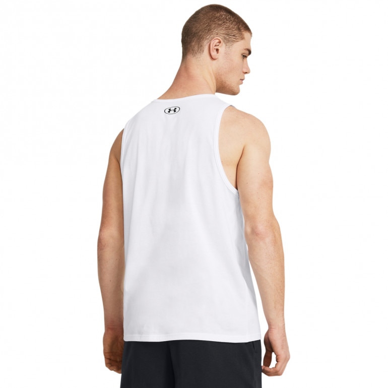 Męski top z nadrukiem Under Armour UA Sportstyle Logo Tank - biały