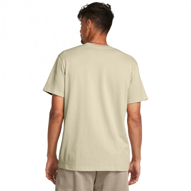 Męski t-shirt z nadrukiem Under Armour UA HW LC Logo Repeat SS - beżowy