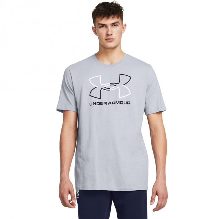 Męski t-shirt z nadrukiem Under Armour UA Foundation Short Sleeve - szary