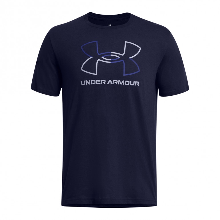 Męski t-shirt z nadrukiem Under Armour UA Foundation Short Sleeve - granatowy