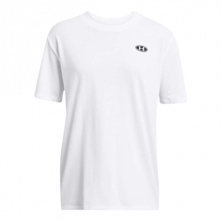 Damski t-shirt z nadrukiem Under Armour UA HW Embroid Patch Bfoss SS - biały 