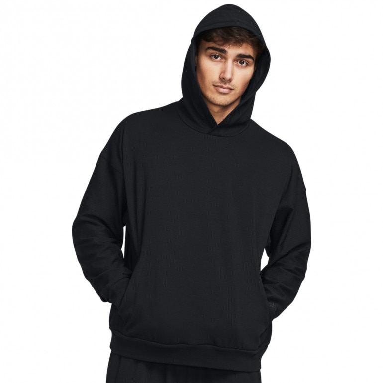 Meska bluza treningowa nierozpinana z kapturem Under Armour UA Journey Rib Hoodie - czarna