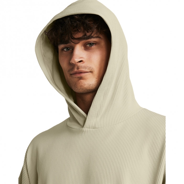 Meska bluza treningowa nierozpinana z kapturem Under Armour UA Journey Rib Hoodie - kremowa