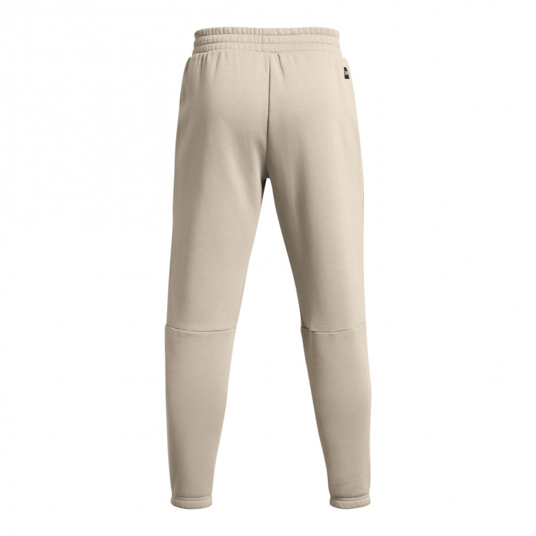 Męskie spodnie treningowe Under Armour Project Rock Icon Fleece Jogger - beżowe