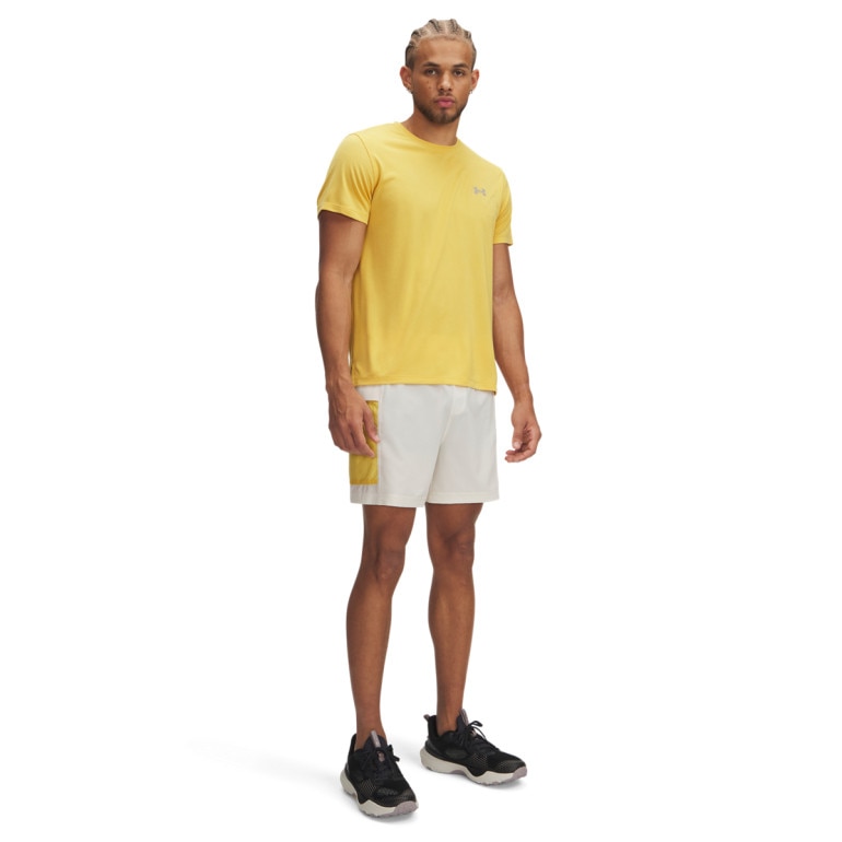 Męskie spodenki do biegania Under Armour UA Trail Run 5'' Shorts - beżowe