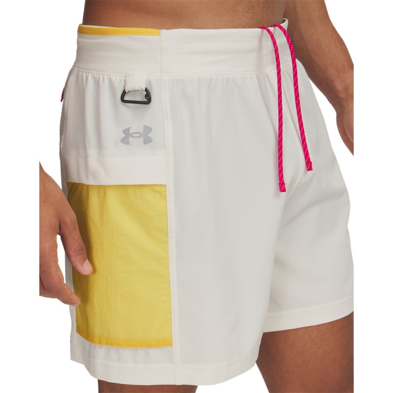 Męskie spodenki do biegania Under Armour UA Trail Run 5'' Shorts - beżowe