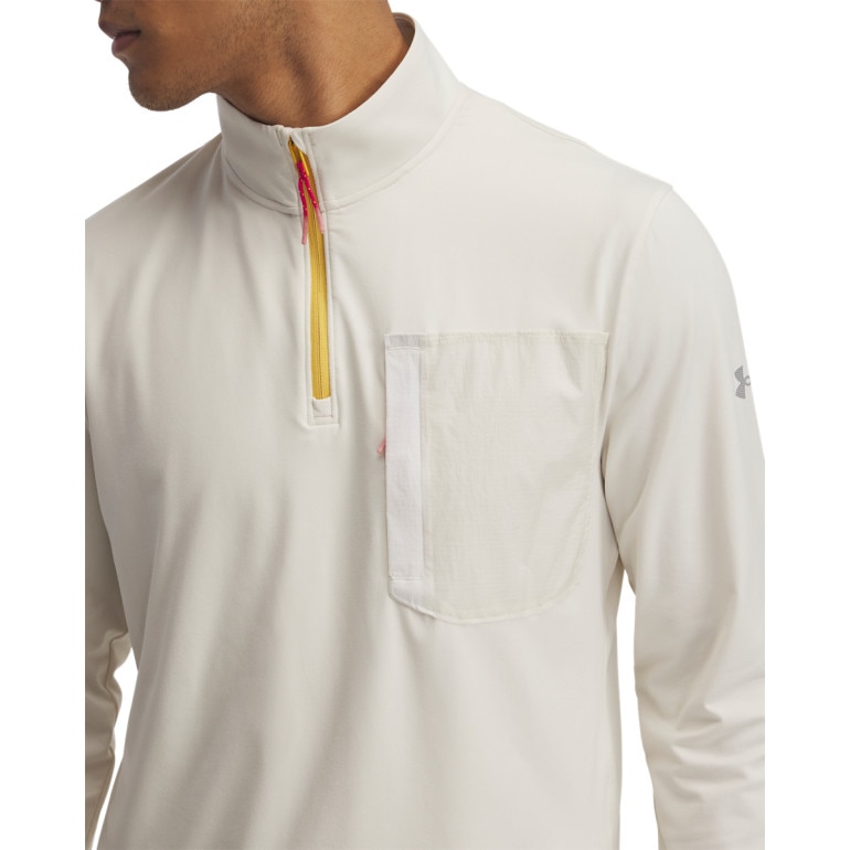 Męski longsleeve do biegania Under Armour UA Trail Run Quarter Zip - beżowy