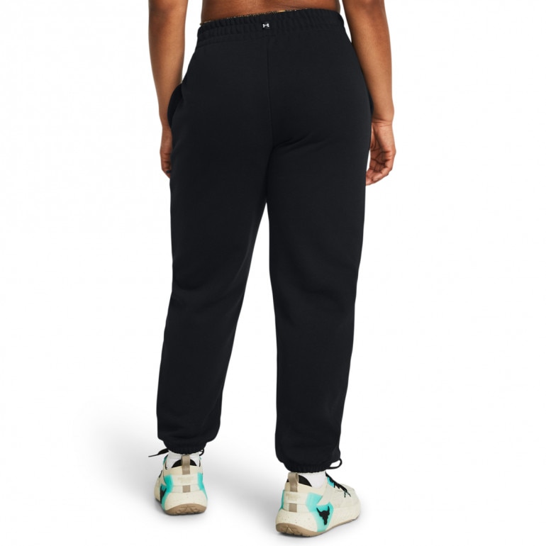 Damskie spodnie treningowe Under Armour Projcet Rock Q1 HW Terry Pant - czarne