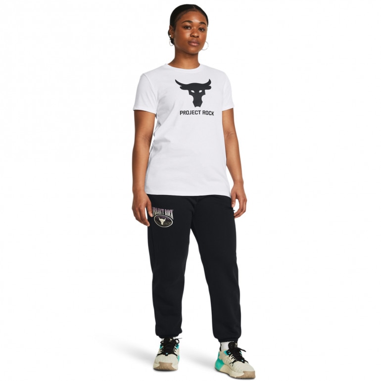 Damskie spodnie treningowe Under Armour Projcet Rock Q1 HW Terry Pant - czarne