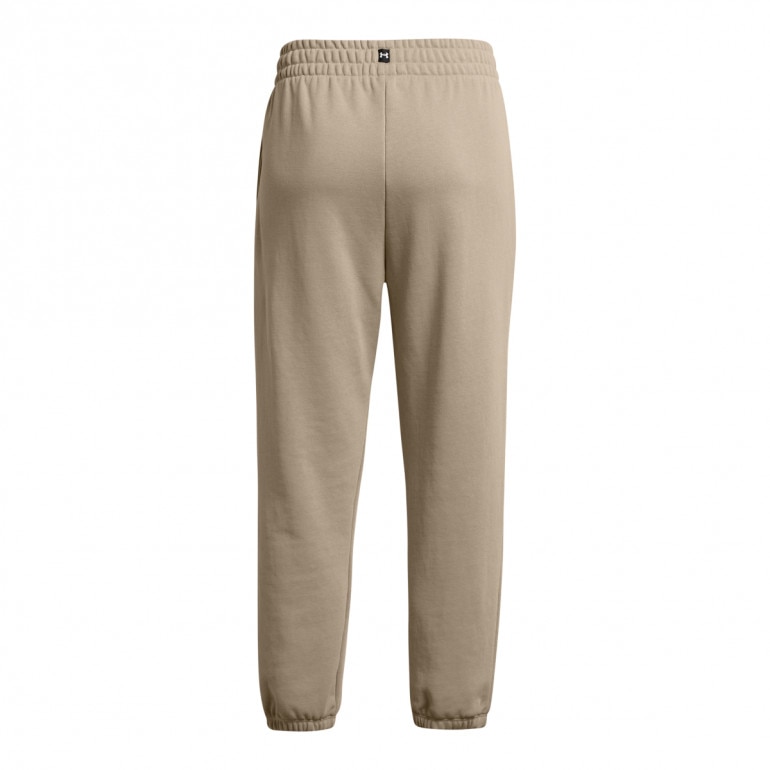 Damskie spodnie treningowe Under Armour Projcet Rock Q1 HW Terry Pant - beżowe