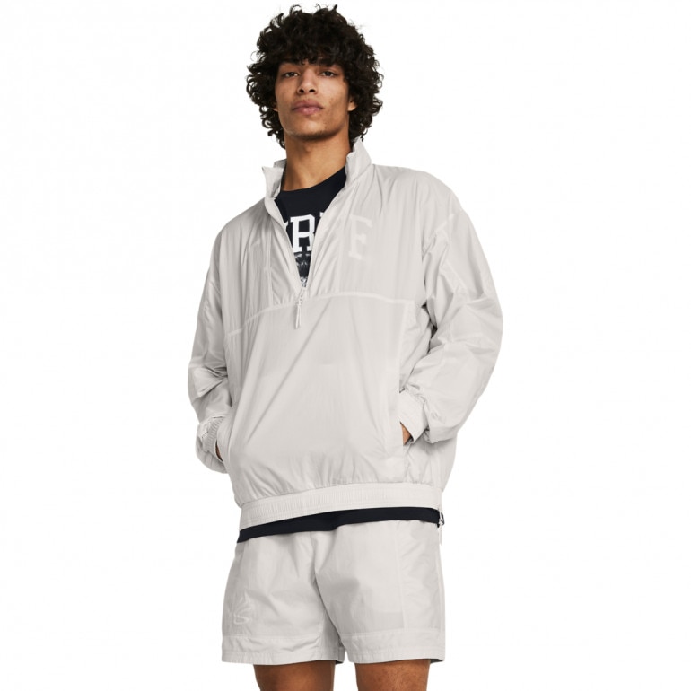 Męska kurtka treningowa Under Armour Curry Woven Jacket - biała 