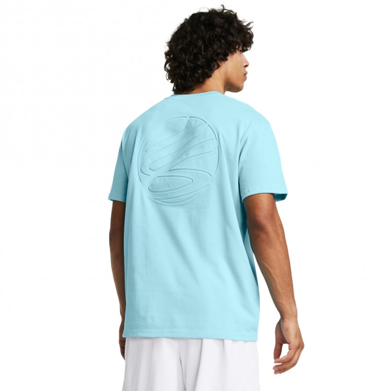 Męska koszulka do koszykówki Under Armour Curry Emboss HW Tee - niebieska 