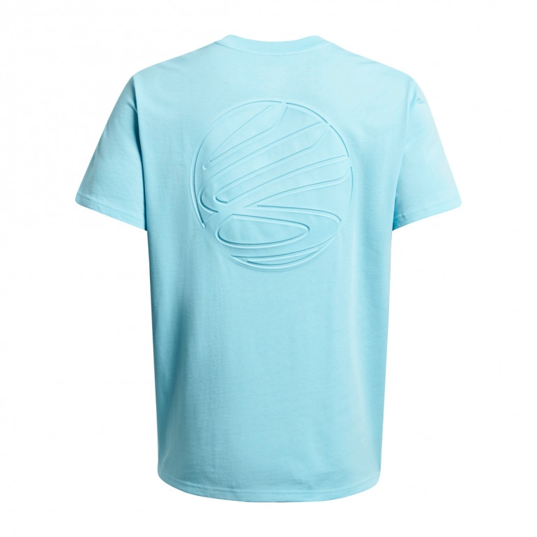 Męska koszulka do koszykówki Under Armour Curry Emboss HW Tee - niebieska 