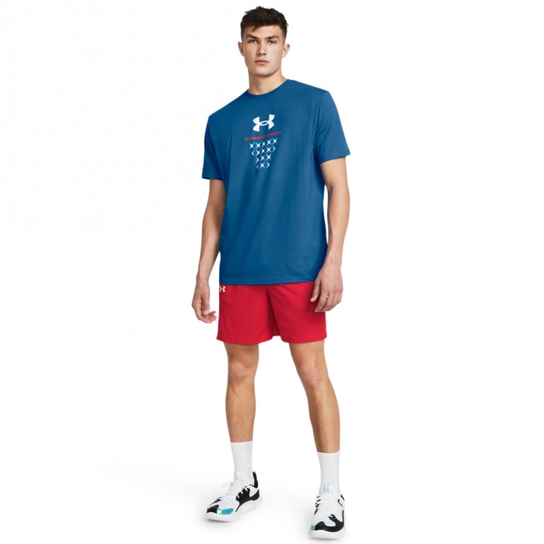 Męskie spodenki do koszykówki Under Armour UA Zone 7 Short - czerwone 