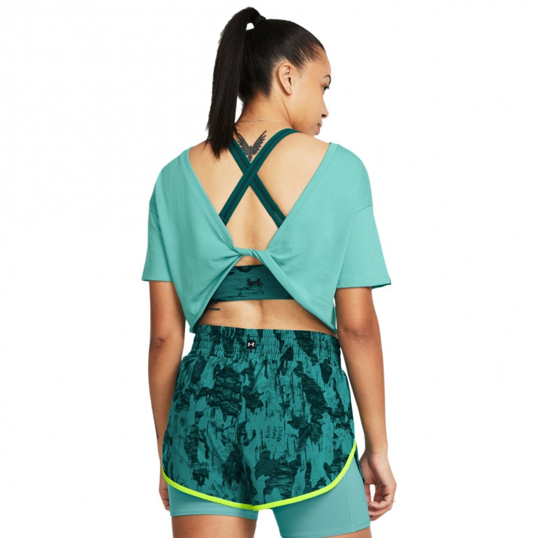 Damska koszulka treningowa Under Armour Project Rock Balance Graphic T - turkusowa