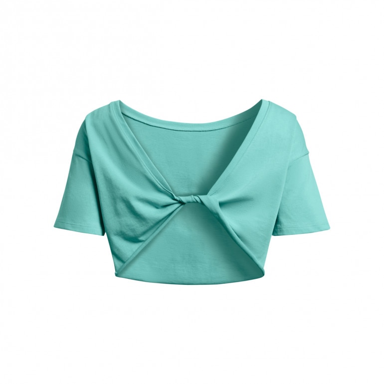 Damska koszulka treningowa Under Armour Project Rock Balance Graphic T - turkusowa