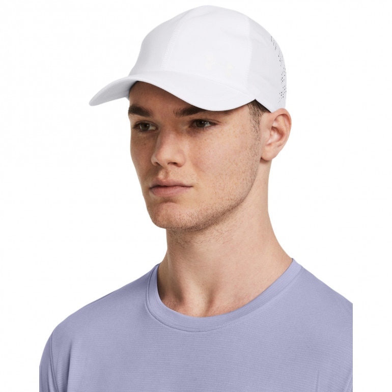 Męska czapka z daszkiem do biegania Under Armour M Iso-chill Launch Adj - biała