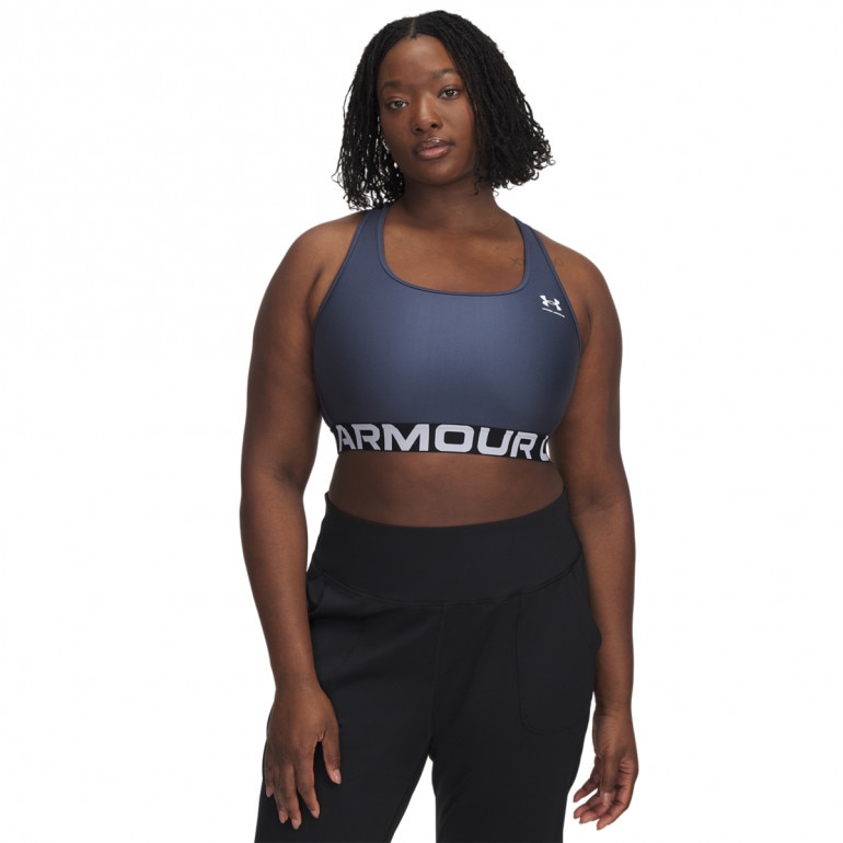 Biustonosz treningowy Under Armour UA Hg Authentics Mid Branded - szary