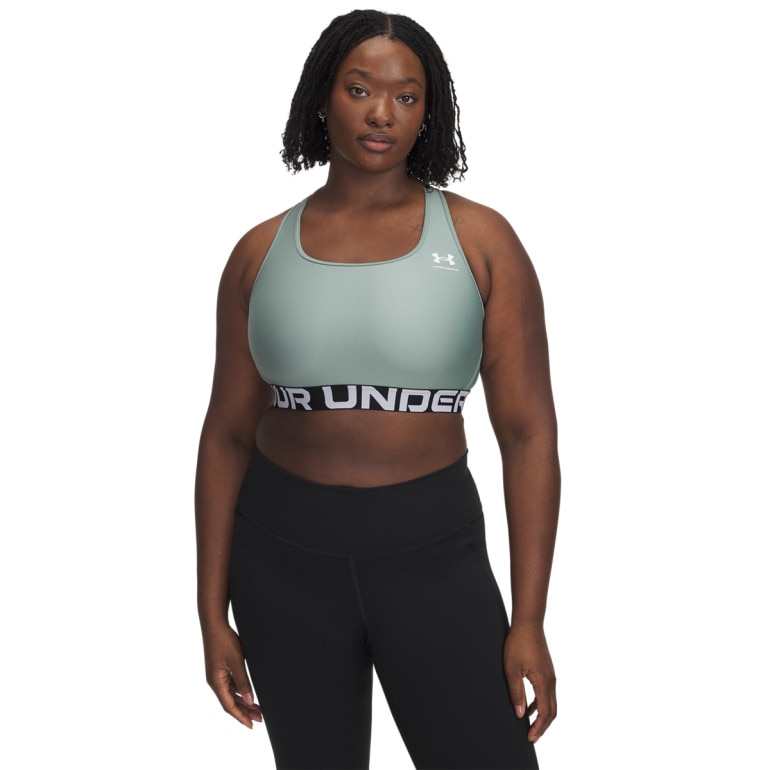 Biustonosz treningowy Under Armour UA Hg Authentics Mid Branded - zielony