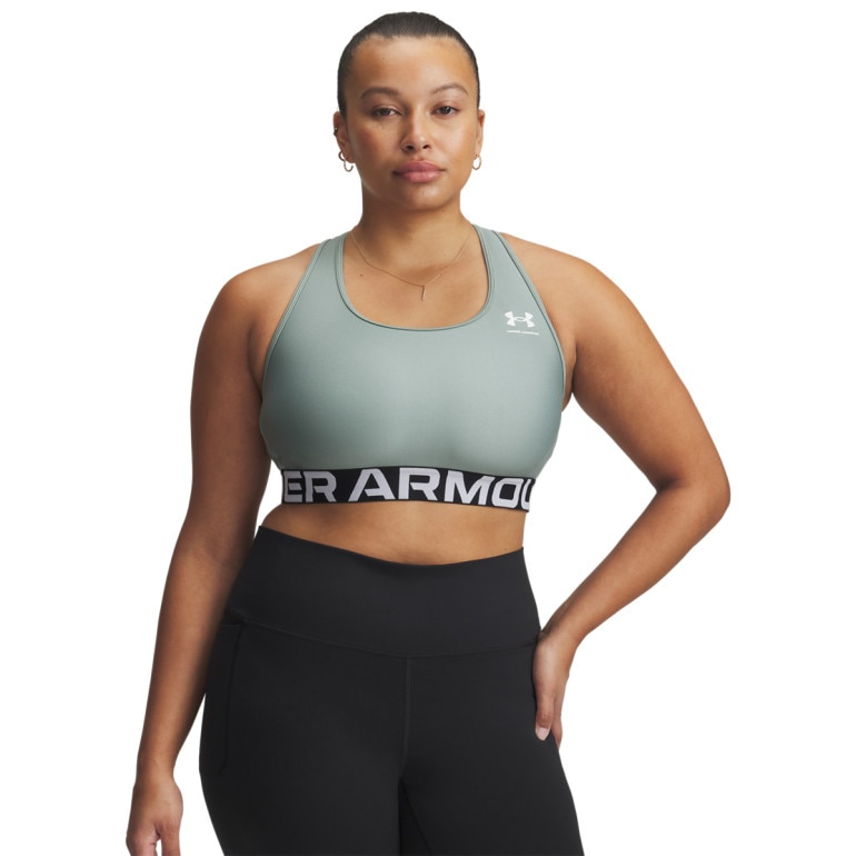 Biustonosz treningowy Under Armour UA Hg Authentics Mid Branded - zielony